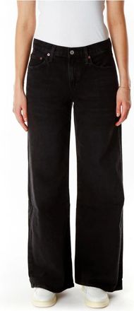 A Gold E Clara Low Rise Wide-Leg Jeans - Dames - Loose Fit Jeans - Zwart - W29 - Katoen - Jeans