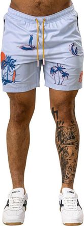 Maceoo Swim Marthyr Print Swim Trunks in Blue at Nordstrom, Size 4