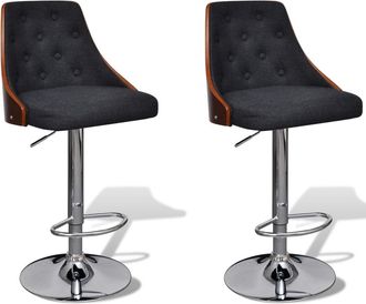 vidaXL Vidaxl - Taburetes De Bar 2 Unidades De Tela Con Altura Ajustable