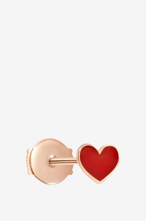 Vanrycke Einzelner emaillierter Roségold-Ohrstecker Emoji Coeur