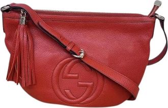 Gucci Pre-owned Cross Body Bags, female, Red, Size: ONE SIZE Pre-owned Leather shoulder-bags