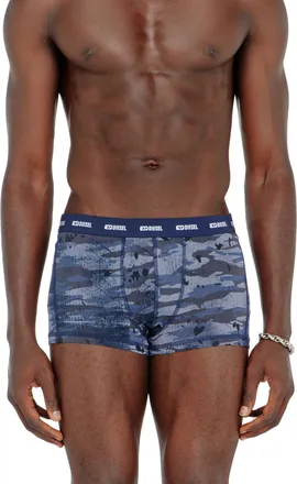 Diesel Three-pack of boxer briefs plain and camo - Trunks - Man - Blue