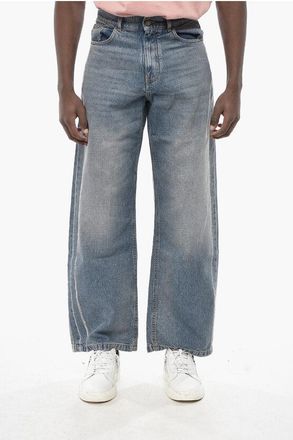 Palm Angels Jeans Straight Fit CURVED LOGO with Raw Hem Detail 26cm size 28