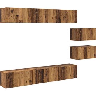 vidaXL Vidaxl - Conjunto De Mueble De Tv 8 Pcs Madera Vieja 60 X 30 X 30 Cm