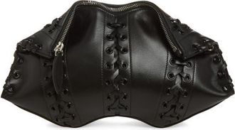 Alexander McQueen Manta Clutch in Black/Silver at Nordstrom