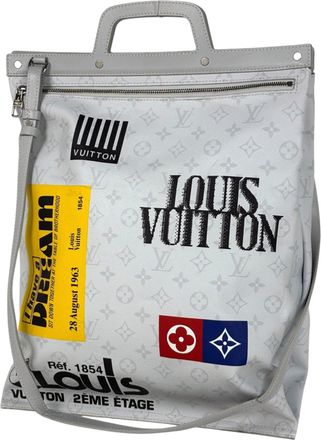 Louis Vuitton White Monogram Shoulder Bag Tote Bag (Pre-Owned)