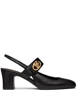 Valentino Garavani 60 mm VLogo Locker Mary-Jane slingback pumps - Zwart