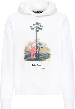 Palm Angels Cotton Douby Lost Sweatshirt - Heren - Hoodies - Wit - M - Katoen - Hoodies & sweatvesten