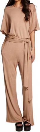 Chaser Heather Jumpsuit In Warm Taupe