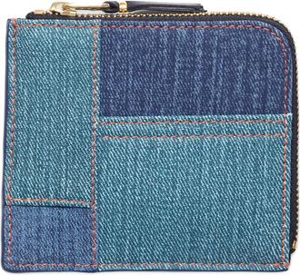Comme Des Gar&ccedil;ons denim-print wallet - unisex - Lambskin - One Size - Blue