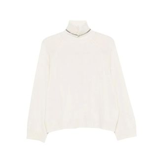 Brunello Cucinelli Dames, Truien, Wit, Maat: S