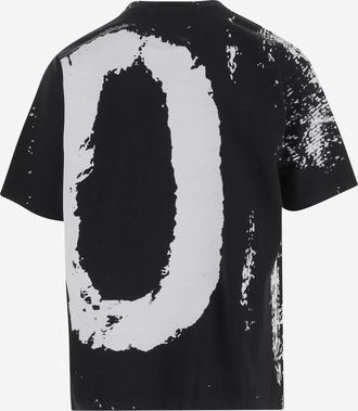 Maison Margiela Mens Cotton T-Shirt 10 Print Black T-Shirts And Polos