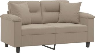 vidaXL Sof&aacute; De 2 Plazas Con Cojines Tela Microfibra Gris Taupe 120 Cm Vidaxl