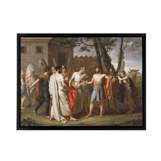 Artery8 De Ribera Cincinnatus Abandons The Plough Framed Canvas Wall Art Print | Size: W24 x H32