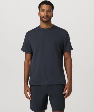 Vuori Clothing Short Sleeve Lightweight Tech Waffle T-Shirt - Relaxed Fit | Navy | Medium