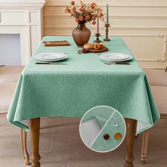 OEM Mantel Con Aspecto De Lino, Lavable, Impermeable, Para Comedor, Jard&iacute;n, Fiestas, Bodas O El Hogar, 120 X 120 Cm - Verde Salvia