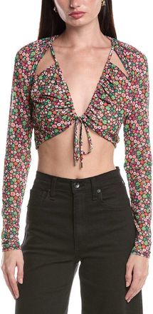 AFRM Afrm Charmin Tie Front Detail Mesh Top