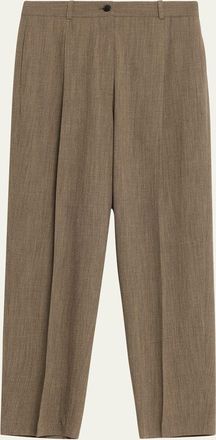 The Row Gianni Wool Pleated Tapered-Leg Pants