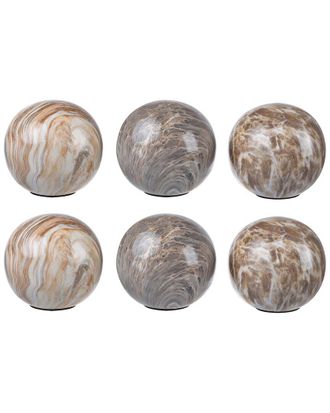A&B Home Marbleized Ball Accents Set Of 6