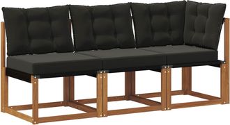 vidaXL 3 Uds. Sof&aacute; De Esquina Y Centro Para Exterior Natural Vidaxl