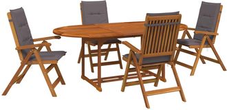 vidaXL Conjunto De Comedor Exterior Con Parasol 6 Uds. Gris Antracita Vidaxl
