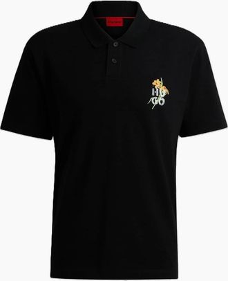 HUGO BOSS Mens Collared Neck Short Sleeve Polo Shirt - Black - Size: 36