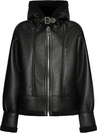 John Richmond Hooded Imitatie Leren Jas - Dames - Jassen - Zwart - XS - Jassen