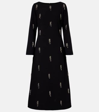 SIMKHAI Coretta embellished crepe midi dress