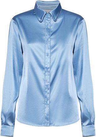 Silvian Heach Sabat Shirt - Dames - Overhemden - Blauw - XS - Leer - Overhemden