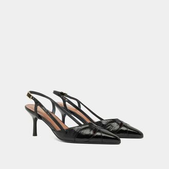 Jonak Leren slingback pumps, Damour