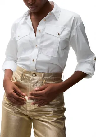 Veronica Beard Catriona Button Up Shirt In White