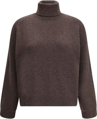 Brunello Cucinelli Brown Cashmere Womens Turtleneck