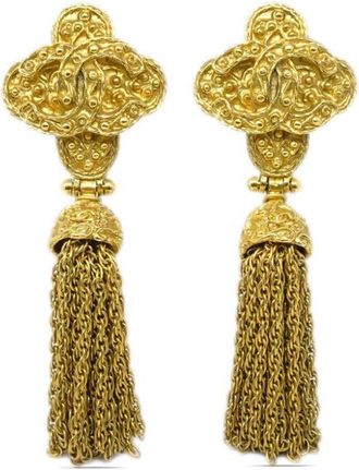 Chanel 1994 CC tassel clip-on earrings - women - Gold Plated - One Size