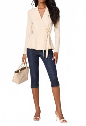 Astr Dayna Wrap Top In Vanilla