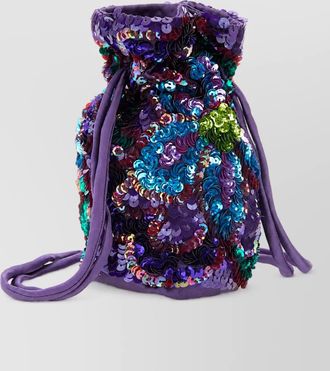 P.A.R.O.S.H. sequin embroidered floral bucket bag