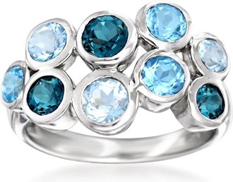 Ross-Simons Blue Topaz Bubble Ring in Sterling Silver