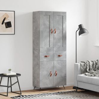 Berkfield Home Highboard Concrete Grey 69.5x34x180 cm Engineered Wood