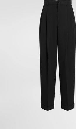 Dolce & Gabbana Wool Gabardine Trousers - Man Pants And Shorts Black Wool 44