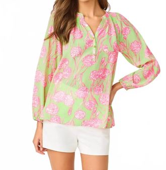 Lilly Pulitzer Elsa Silk Top In Pistachio Macaron Alina