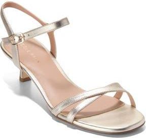 Cole Haan Leni Kitten Heel Sandal in Soft Gold Leather at Nordstrom Rack, Size 7