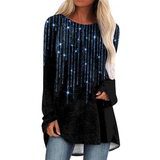 Generic Ladies Long Tops Black Sequin Top Long Sleeve Fashion-Long Sleeve Tops Women Y2K Casual Sequin Tops For Women Uk Party Ladies Tops Size 20 Uk Glittery