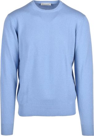 FILIPPO DE LAURENTIIS Light Blue Merino Wool-Blend Crewneck Sweater