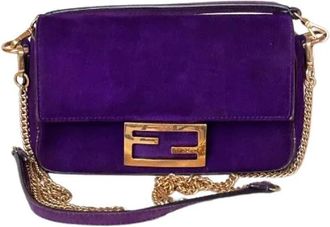 Fendi Pre-owned Mini Wand - Dames - Vintage Schoudertas - Paars - ONE Size - Leer - Vintage