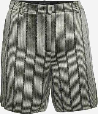 Emporio Armani Green Metallic Striped Lame Shorts