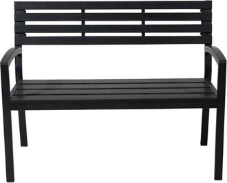 Progarden Banco De Jardin Poliuretano Negro 115x55x85, Banco De Jard&iacute;n De Poliuretano Negro 115 X 55 X 85 Cm, Un Asiento Exterior Pr&aacute;ctico Y Resistente, Ideal P