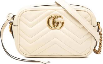Gucci Borsa a tracolla GG Marmont Matelasse mini in pelle 2016-2025 - Bianco