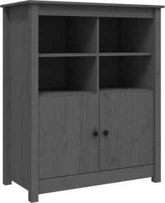 vidaXL Sideboard Grey 83x41.5x100 cm Solid Wood Pine vidaXL