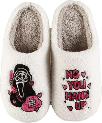 Generic Halloween Slippers,Halloween Pumpkin Slippers for Womens Mens,Soft Plush Warm Spooky Halloween Pumpkin Ghost House Slipper,Holiday Slip-On Indoor Outd