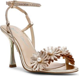 Betsey Johnson Mylee Ankle Strap Sandal in Gold at Nordstrom, Size 6.5