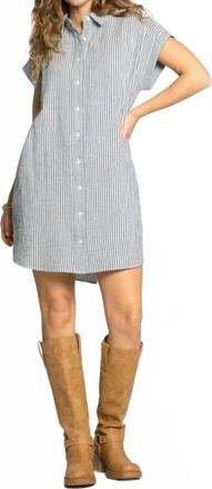 Thread & Supply Crescent Cap Sleeves Dress In Blue